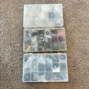 Assorted Button Collection in Organizer Box